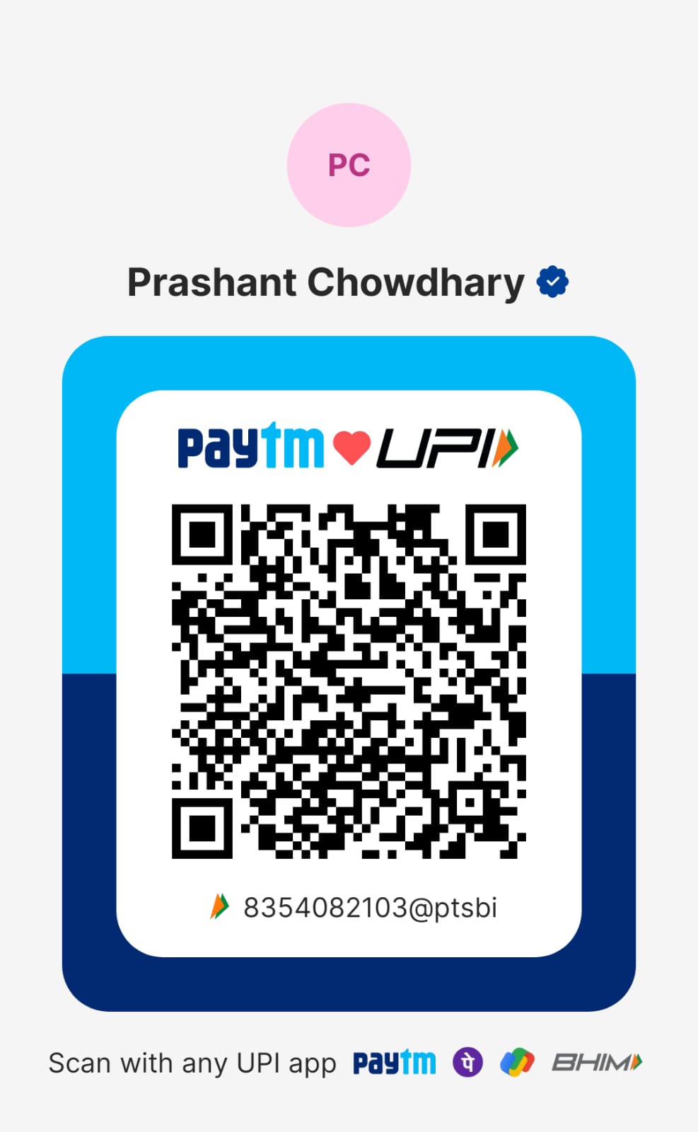 Donation QR for Prashant Chowdhary